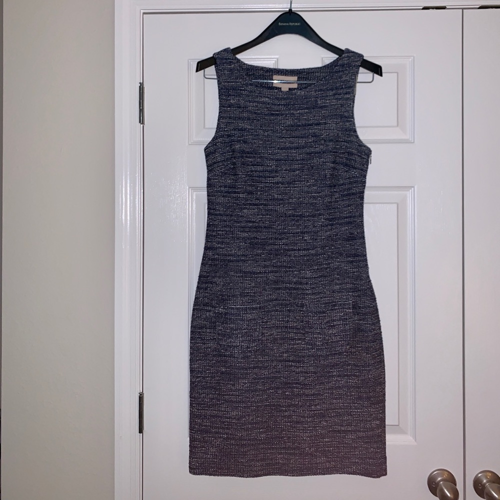 BR Blue Tweed work dress (Size 8)